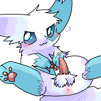 anus balls blue_eyes blue_fur color crotch_view fur furry hindpaw male male_only paws penis pokemon pokemon_(species) precum shiny_zangoose solo white_fur zangoose