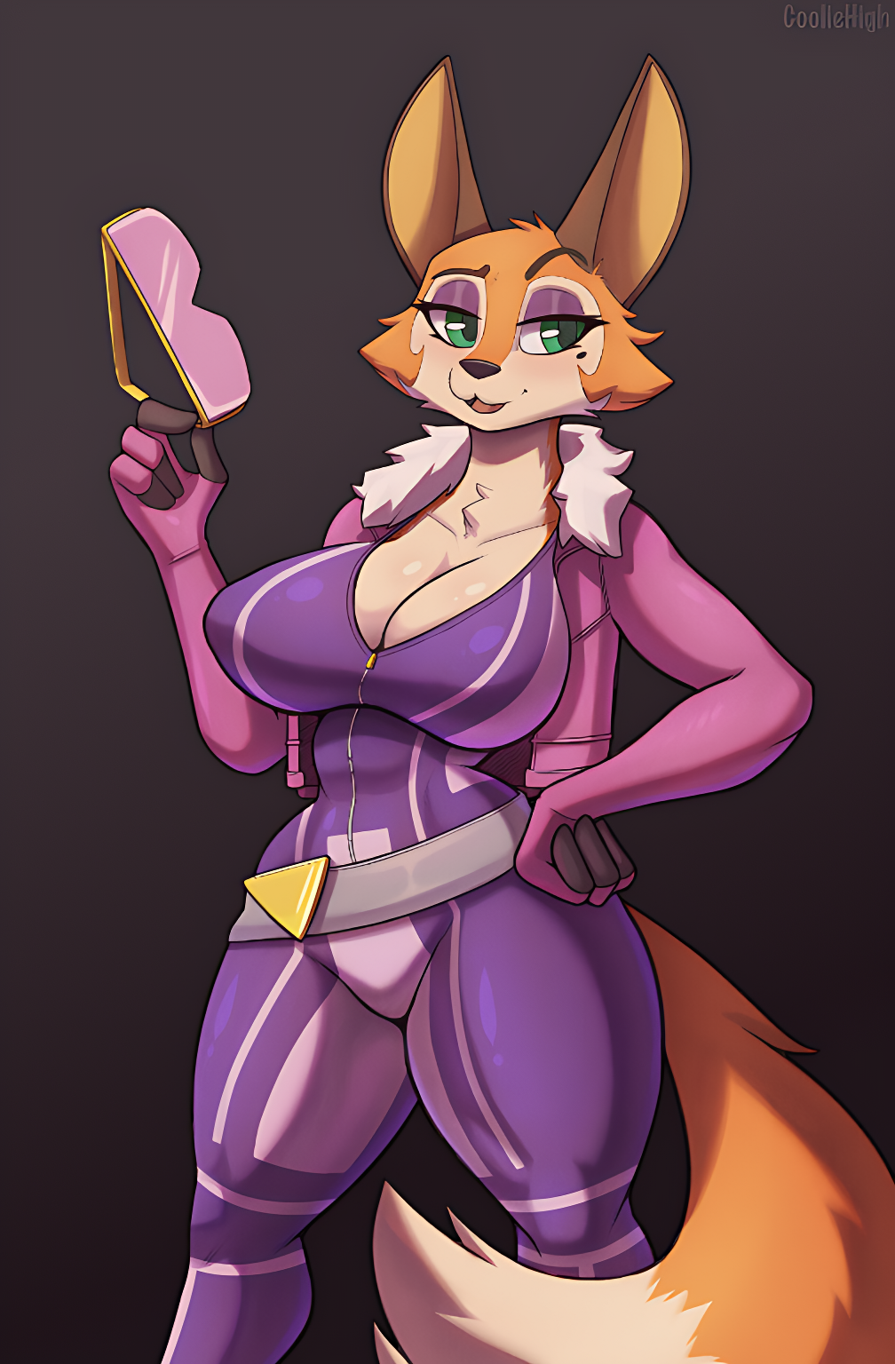 2020 2020s anthro belt big_breasts bodysuit breasts canid canine cleavage clothed clothing cooliehigh curvy_figure eyewear female female_focus female_only fluffy_tail fox fox_ears fox_girl fox_tail furry furry_female glasses glue_studios green_eyes hand_on_hip hi_res holding_eyewear hourglass_figure mammal meika_(rimba_racer) orange_body orange_fur rimba_racer simple_background skinsuit solo tail thick_thighs tight_clothing two_tone_body two_tone_fur white_fur wide_hips zipper