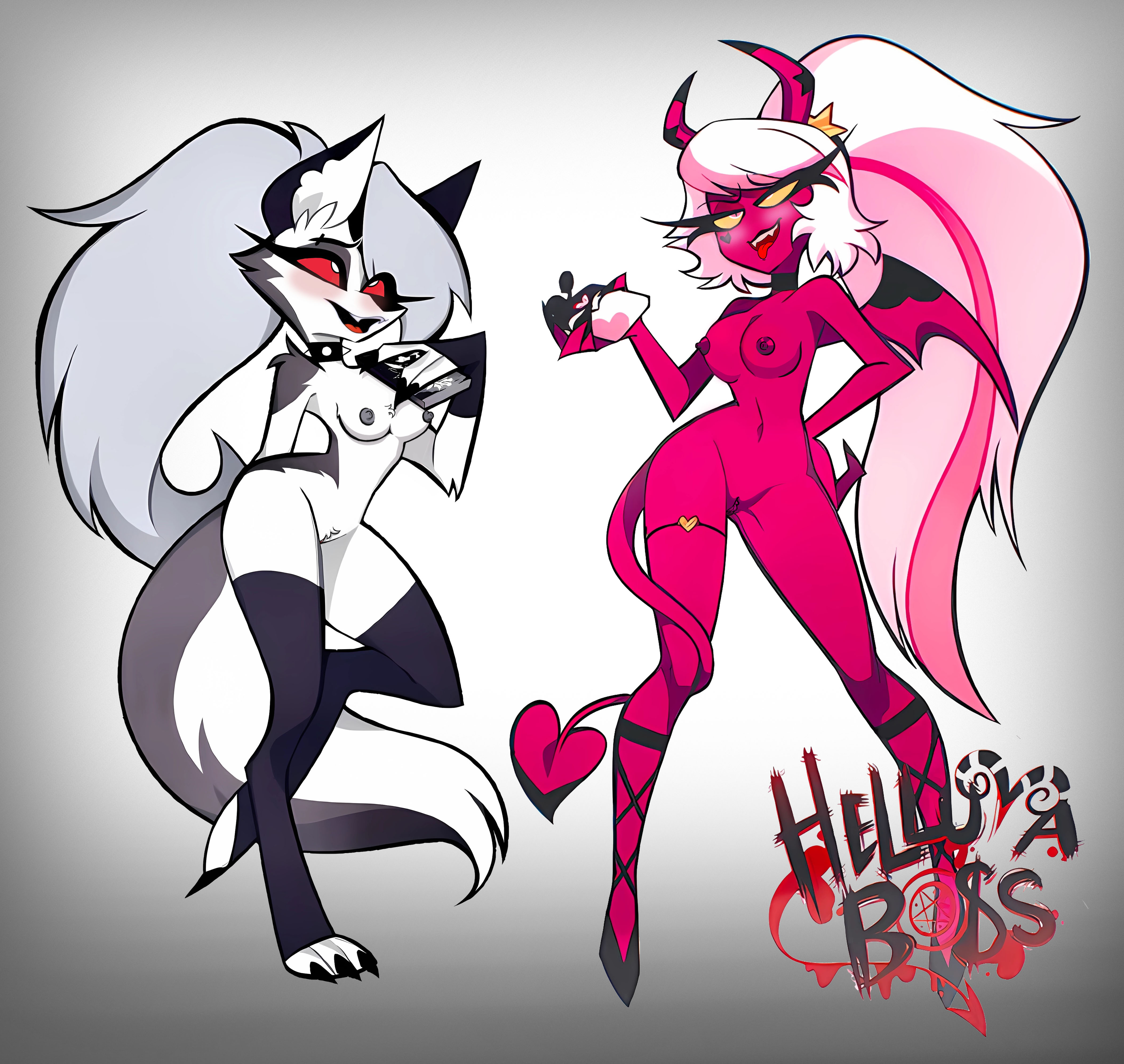 2demons, 2girls, anthro, demon, demon girl, demon girls, demon horns, demon tail, demon wings, demoness, demons, female, fur, helluva boss, loona (helluva boss), multiple females, multiple girls, succubus, succubus horns, succubus tail, succubus wings, tagme, verosika mayday (helluva boss)