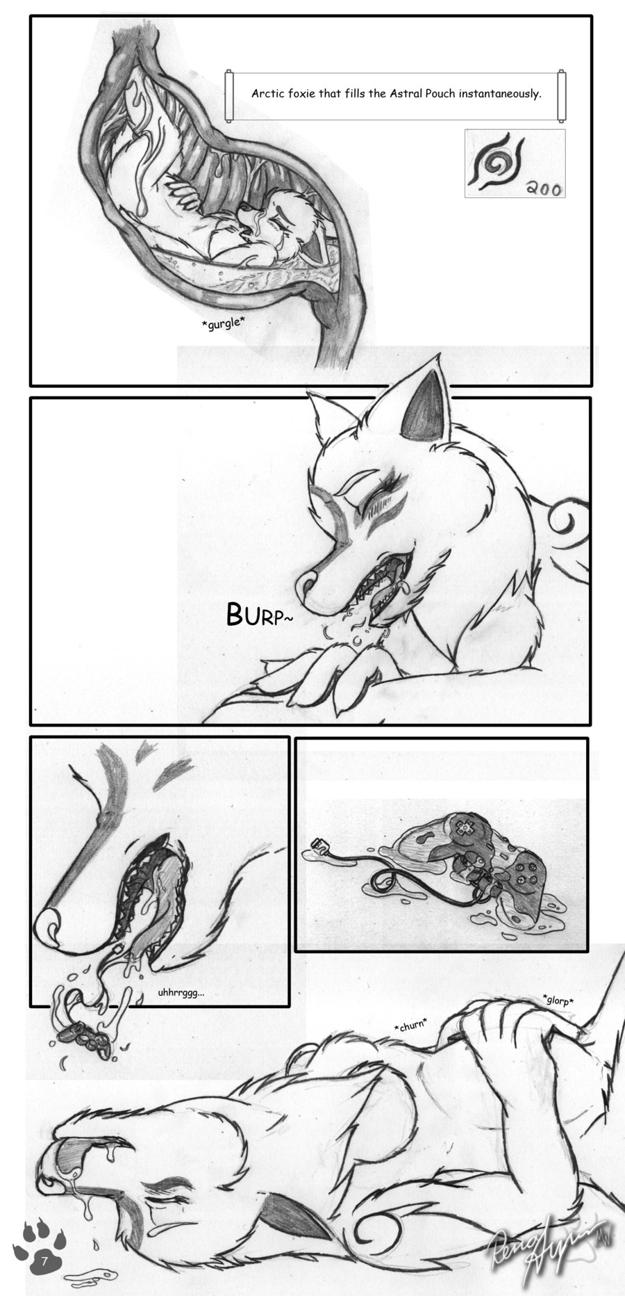 anthro canine comic fur game micro nude playstation ps2 rena_ayama_(artist) size_difference sony swallowing tail teath tongue vore wolf