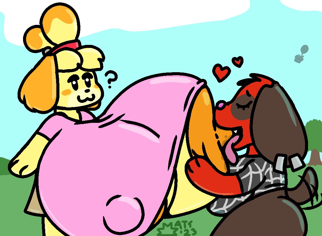 2girls animal_crossing big_breasts big_nipples bottomless breasts_bigger_than_head breasts_out cherry_(animal_crossing) clothed female female_only huge_nipples hyper_breasts isabelle_(animal_crossing) mattthetooncat multiple_girls nipples_visible_through_clothing no_bra oblivious shortstack sucking sucking_nipples topwear underboob yuri