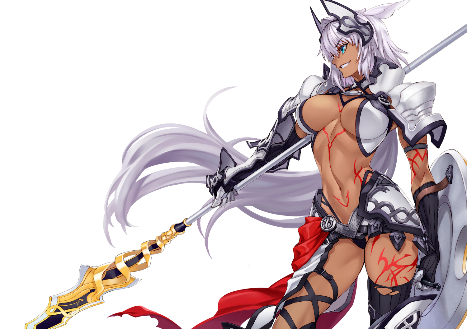 abs, breasts, caenis (fate), fate (series), fate/grand order, female, smile