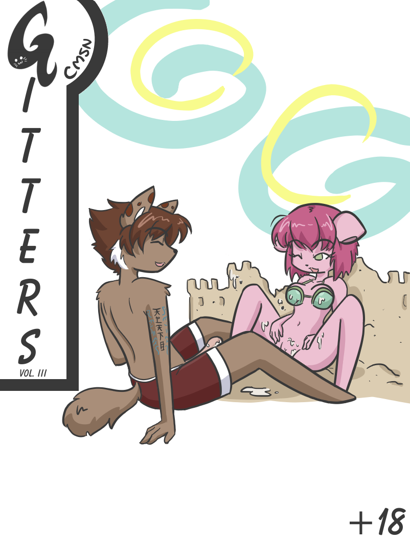 anthro beach bukkake chimangetsu cover cum ermine feline fur furry gitters_comic lynx mattie naked_mole_rat sand_castle sculpture seaside tattoo yamaneko_sougi yokai_broth