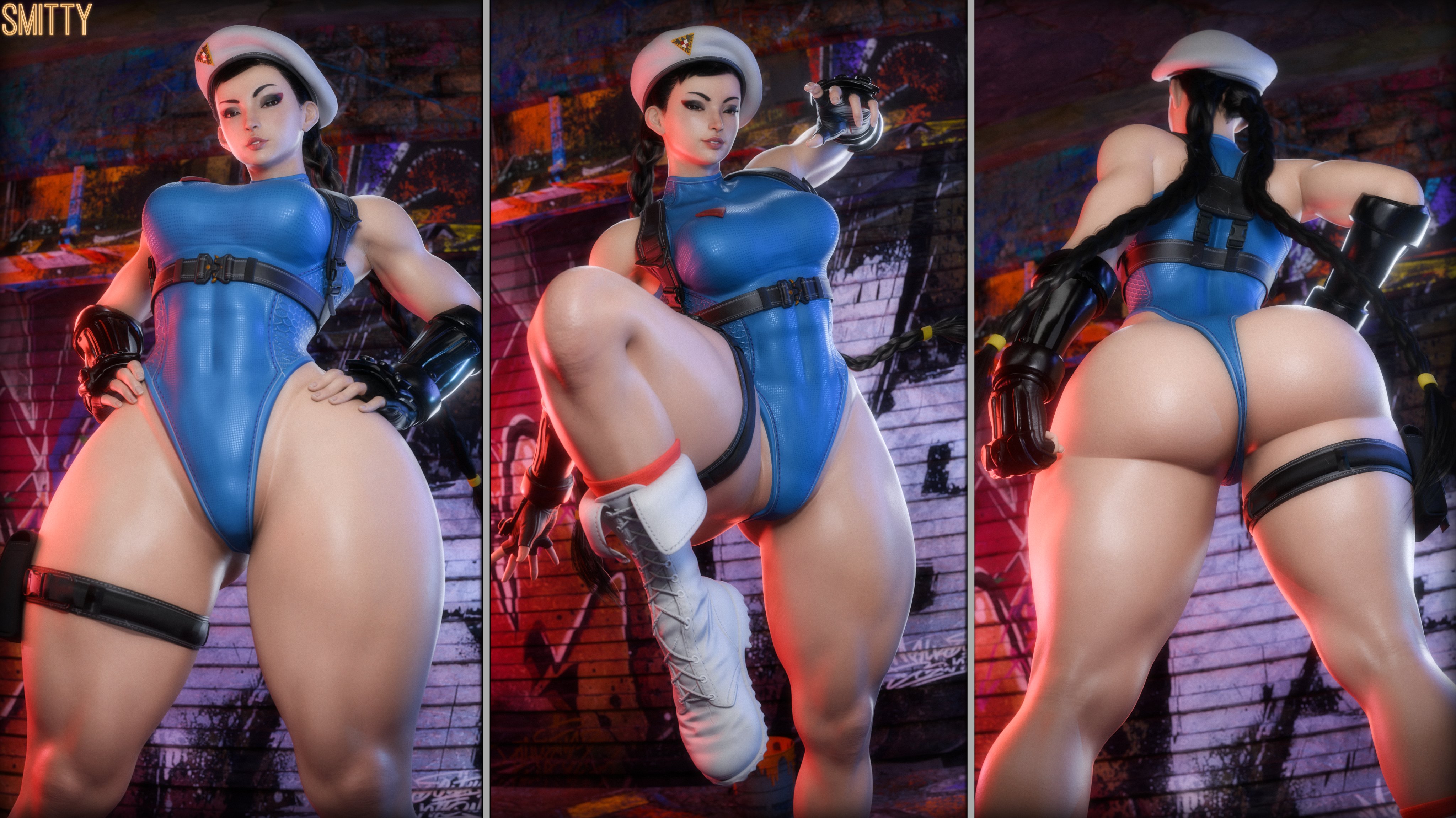 1girls, 3d, asian, asian female, athletic female, big ass, breasts, bubble ass, bubble butt, cammy white (cosplay), chun-li, cosplay, dat ass, huge ass, light-skinned female, smitty34, street fighter, street fighter 6, thick ass, thick thighs