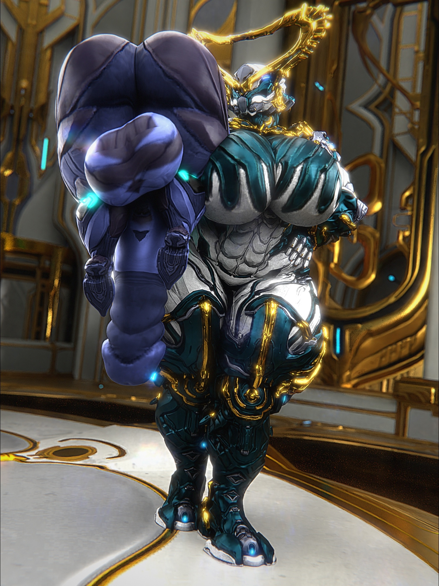 ass, big ass, big breasts, big penis, breasts, bubble ass, bubble butt, cleavage, female, hildryn (warframe), hildryn prime, huge ass, huge breasts, huge cock, hyper, male, penis, qzk forte, tagme, thick thighs, warframe, wide hips