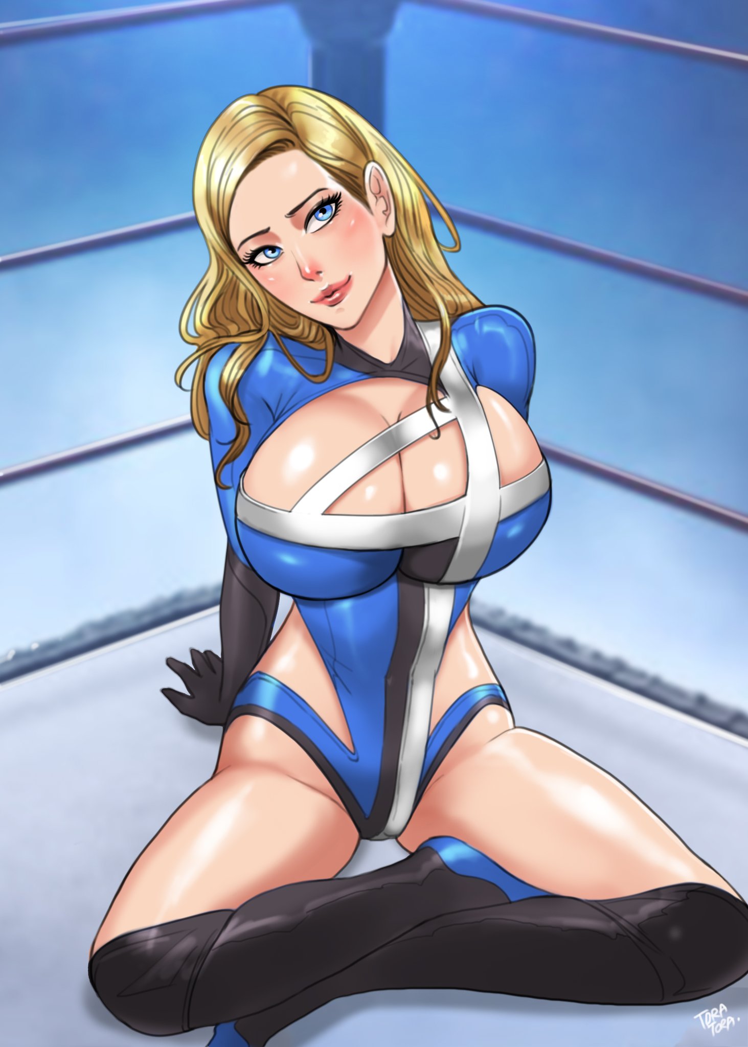 1girls, ass, big ass, big breasts, big thighs, blonde female, blonde hair, breasts, bust, busty, chest, cleavage, curvaceous, curvy, curvy figure, digital media (artwork), fantastic four, female, female only, hero, heroine, hips, hourglass figure, huge ass, huge breasts, huge thighs, invisible woman, large ass, large breasts, large thighs, legs, light skin, light-skinned female, marvel, marvel comics, mature, mature female, milf, slim waist, sue richards, sue storm, superhero, superheroine, thick, thick hips, thick legs, thick thighs, thighs, tight clothing, tora tora, voluptuous, waist, wide hips