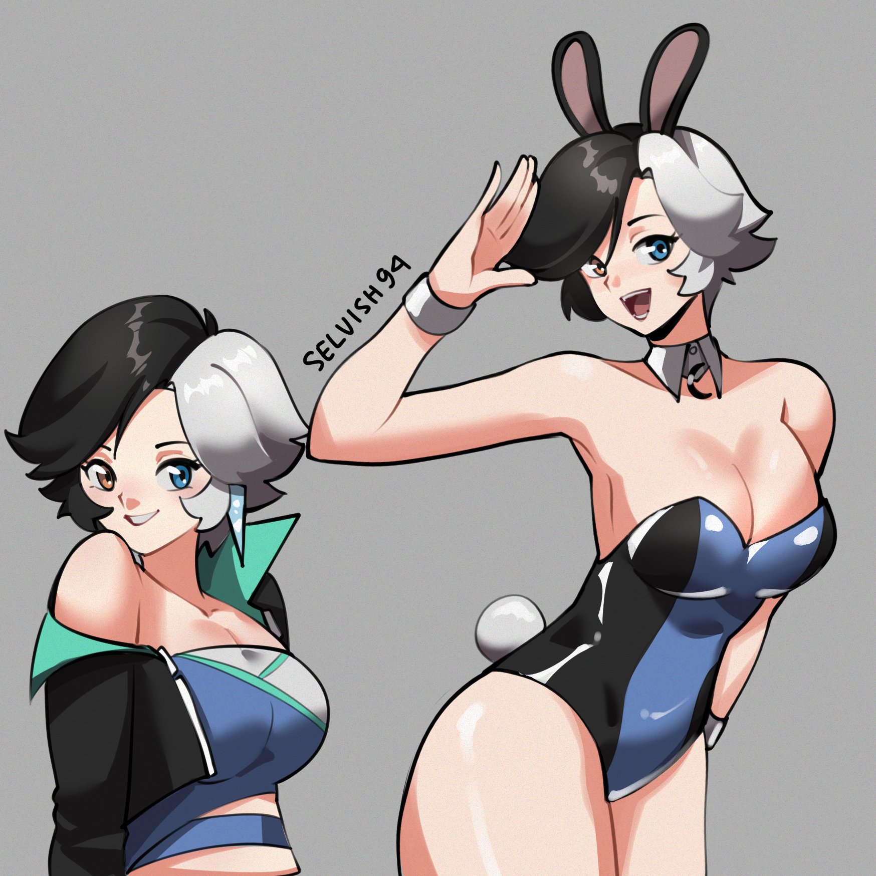 1girls, 2d, ass, big ass, big breasts, breasts, bunny ears, bunnysuit, cleavage, clothed, clothed female, female, female only, luna snow, luna snow (marvel rivals), marvel, marvel comics, marvel rivals, selvish94, smile, thick thighs