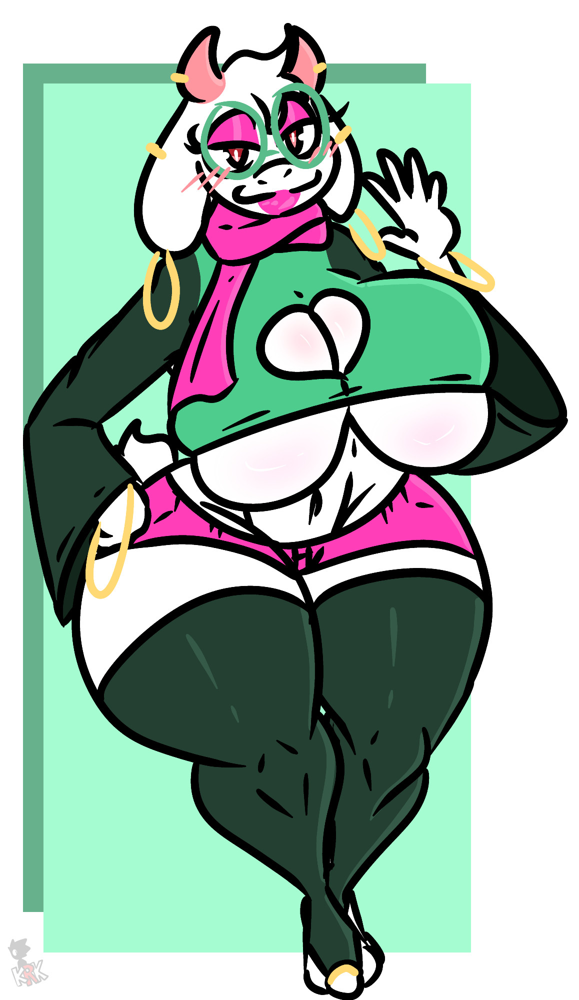 1girls, 2d, anthro, anthro female, anthro only, big breasts, bimbo, breasts, caprine, cleavage, deltarune, female, female only, furry, furry female, furry only, glasses, huge breasts, humanoid, humanoid female, humanoid only, kingretrokirby, mammal, mammal humanoid, mtf transformation, ralsei, ralsei (female), ralsei with white fur, rule 63, solo, tagme, thick thighs, transformation, undertale (series), wide hips