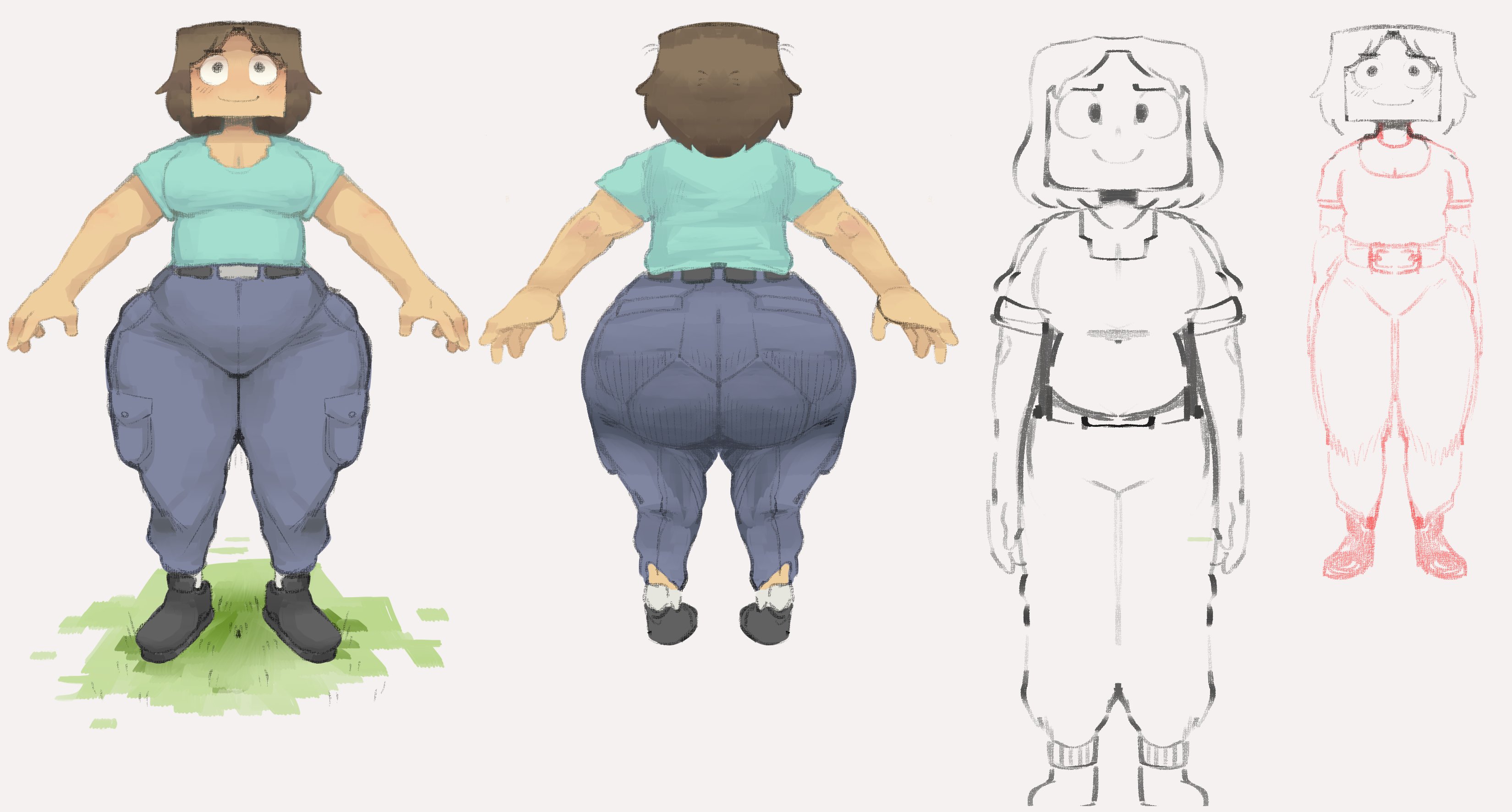 1girls, ass, big ass, big butt, breasts, bubble ass, bubble butt, fat ass, fat butt, female, female only, fully clothed, huge ass, huge butt, large ass, large butt, minecraft, neato 05, rule 63, stella (femsteve), steve (minecraft), thick ass, thick butt, thick thighs, wide hips