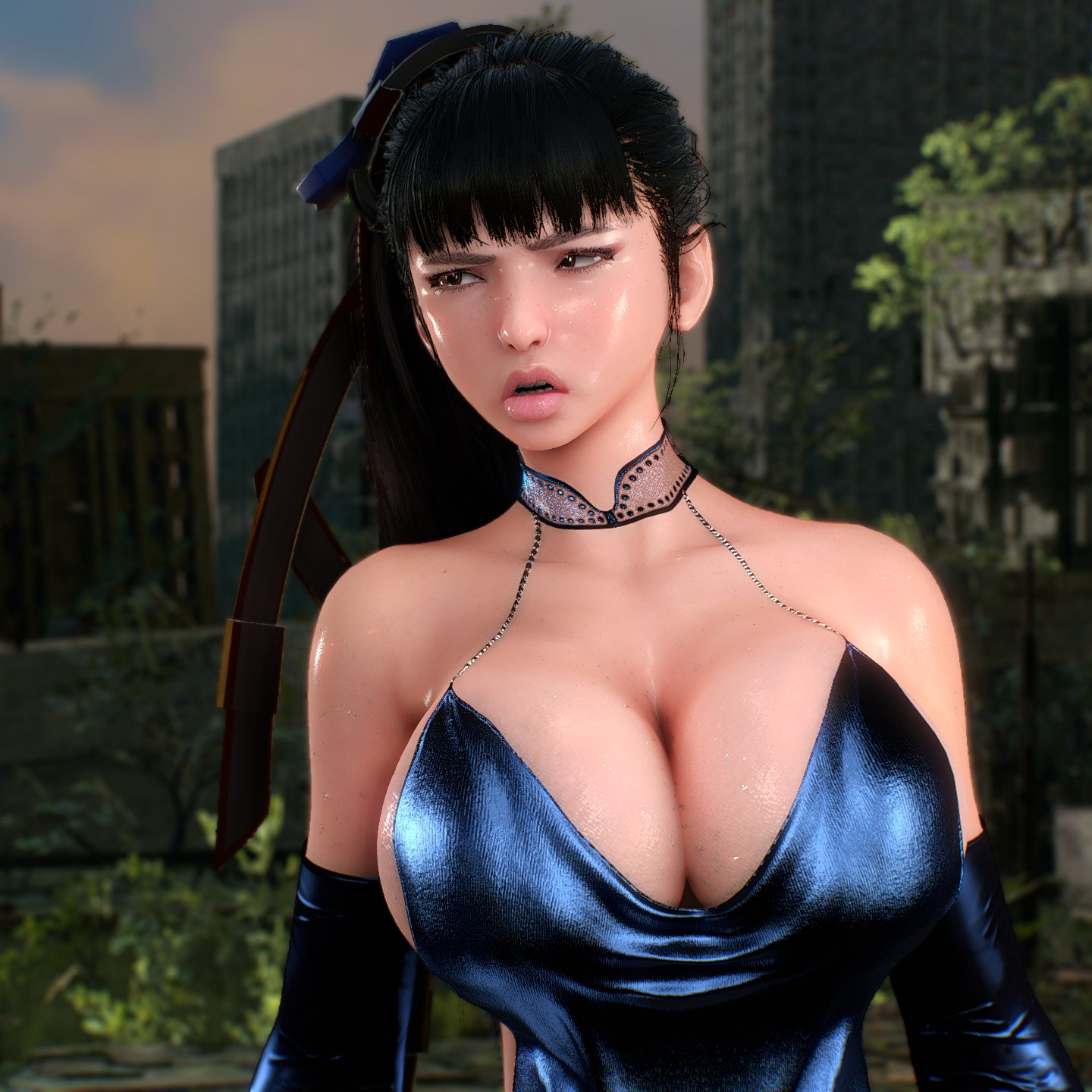 1:1, 1girls, 3d, almightypatty, andro-eidos, asian, asian bimbo, asian female, big breasts, big thighs, black hair, breasts, curvaceous, curvy, curvy figure, cyborg, dress, eve (stellar blade), female, female only, goofy ahh facial expression, gynoid, hips, hourglass figure, huge breasts, huge thighs, humanoid, large breasts, large thighs, legs, light skin, light-skinned female, mature, mature female, paag, ponytail, shift up, slim waist, stellar blade, thick, thick hips, thick legs, thick thighs, thighs, voluptuous, waist, wide hips