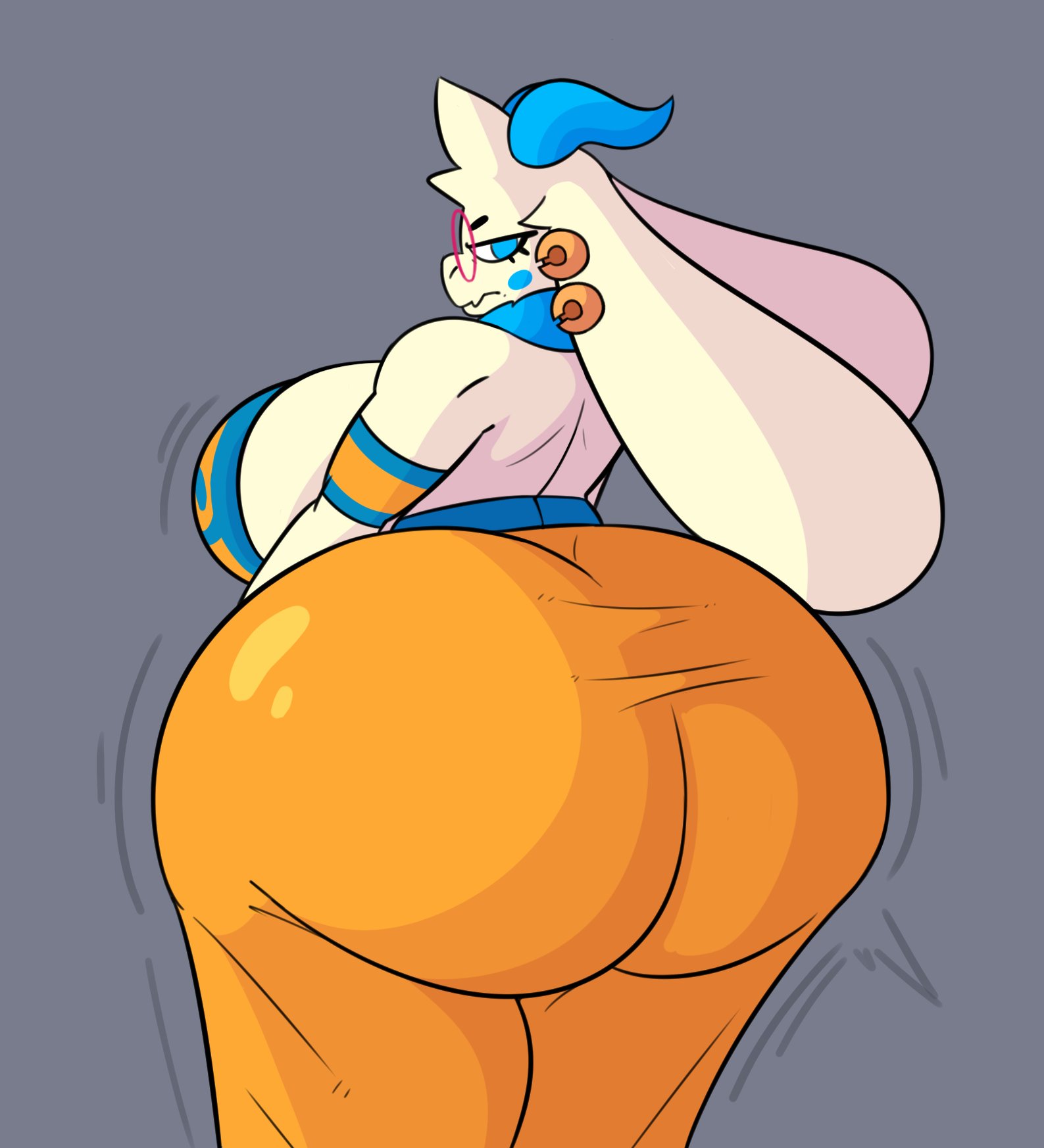 1girls, angela flux (kiseff), ass, ass bigger than head, ass bigger than torso, atlyss, breasts, enormous ass, evilfiendish, female, furry, huge breasts, hyper, hyper ass, kubold (atlyss), looking at viewer, looking back, solo female