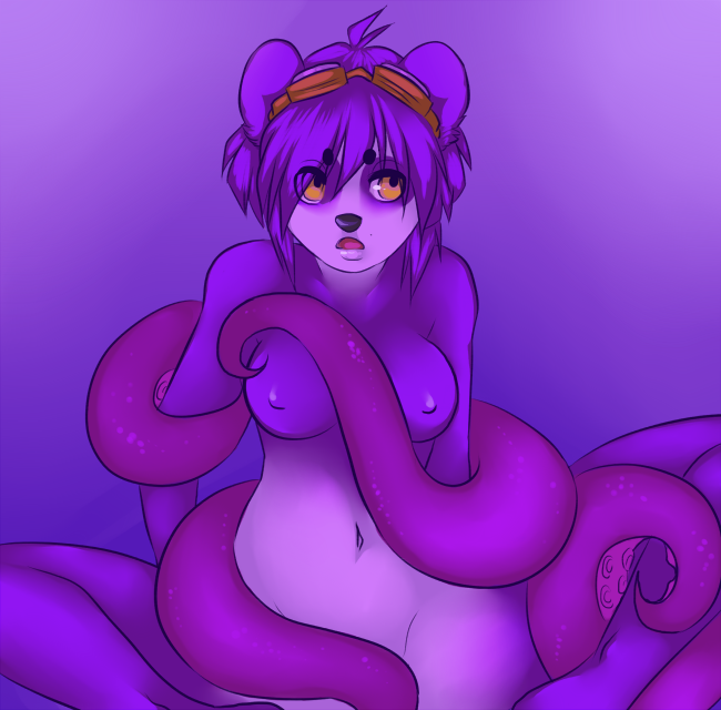 anthro black_nose breasts female nude panda purple_theme stellary