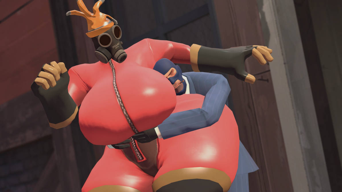 3d ass big_ass big_breasts big_butt big_thighs breasts female fempyro fully_clothed huge_ass huge_breasts large_ass large_breasts large_butt large_thighs latex_suit male spy_(team_fortress_2) team_fortress_2 thick_thighs thighs tomas9ira