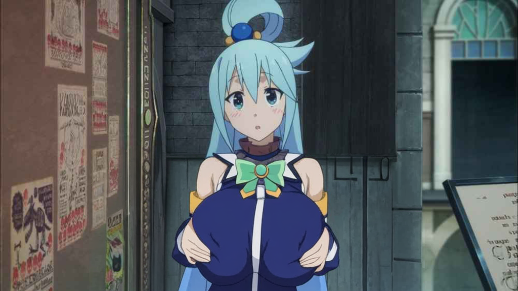 ai_edit ai_generated aqua_(konosuba) huge_breasts kono_subarashii_sekai_ni_shukufuku_wo!