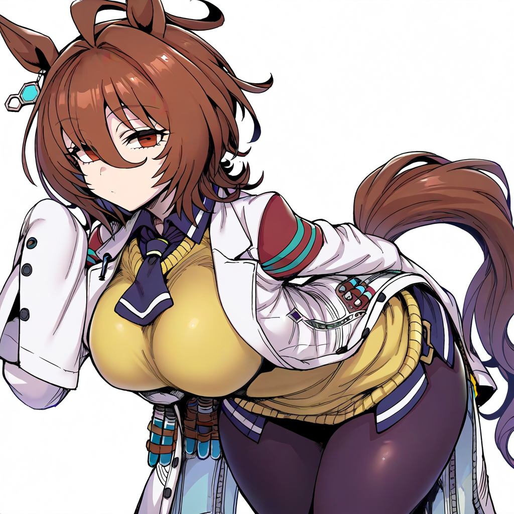 agnes_tachyon_(umamusume) ahoge ai_generated animal_ears brown_hair female horse_girl red_eyes umamusume umamusume_pretty_derby