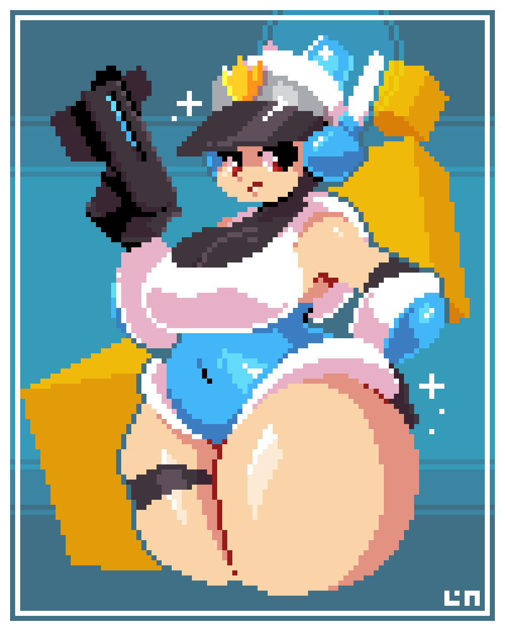 1girls chubby chubby_female female female_only gun legendofnerd massive_thighs patricia_wagon pixel pixel_(artwork) pixel_art pixelated police police_uniform policewoman solo solo_female thick_thighs wayforward wide_hips