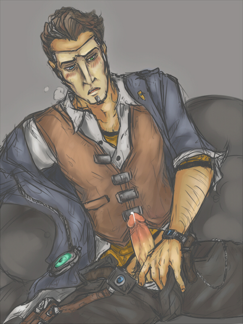 1boy borderlands clothed handsome_jack male male_only penis_out presenting_penis solo tagme touching_penis