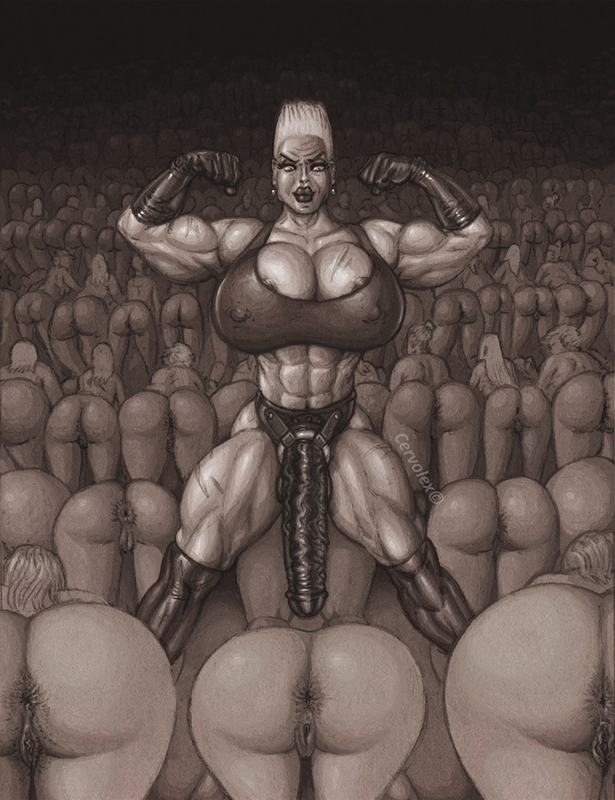 alpha_female anal anus bdsm_gear bdsm_harness bdsm_outfit big_areola big_ass big_breasts big_dildo blonde_female blonde_hair bondage cervolex dominatrix female_domination female_only femdom gilf harem huge_dildo lesbian_domination makeup mature_female muscular muscular_arms muscular_female muscular_legs muscular_thighs scar short_hair strapon yuri