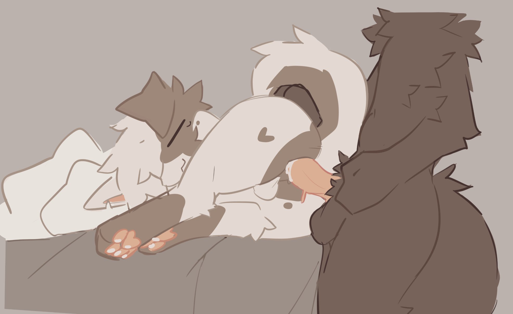2d, anal, anal sex, anthro, anthro only, ass, black fur, canine, cum in ass, digital drawing, digital media, furry, furry only, goobysart, male, male/male, penis