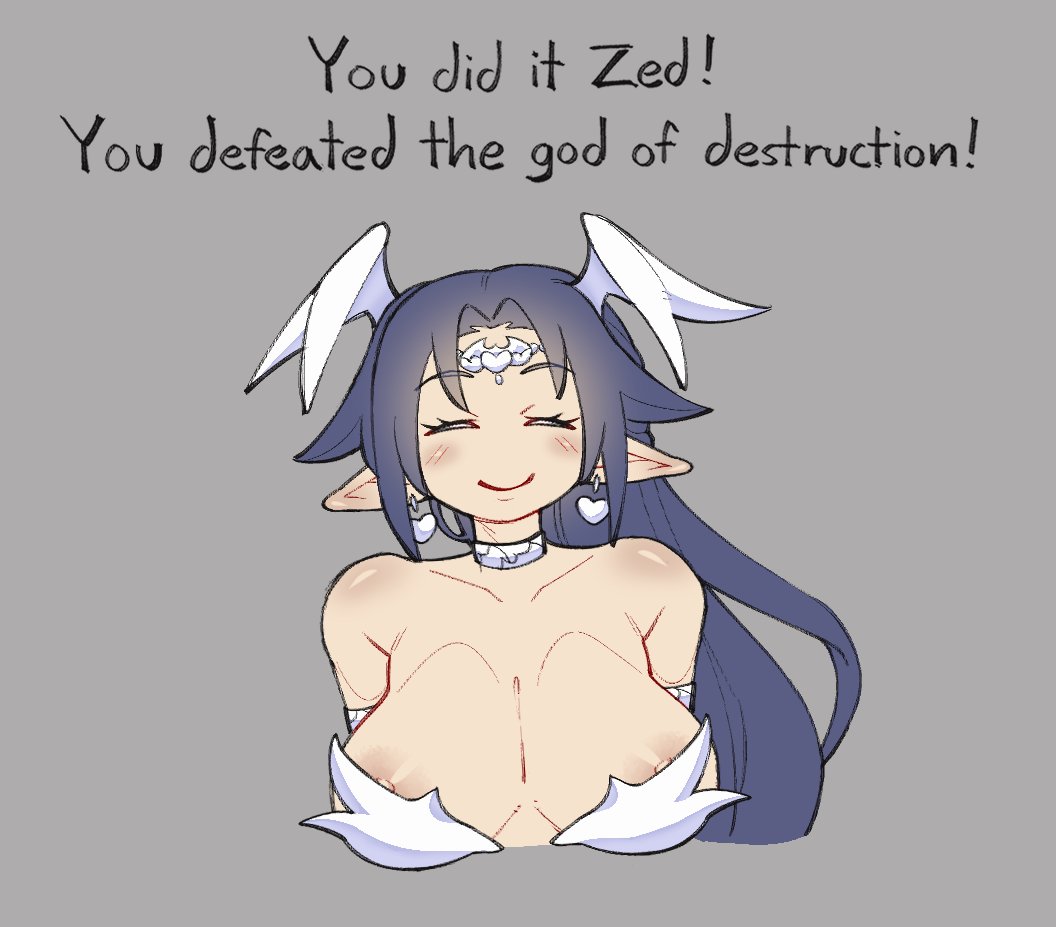 breasts dialogue disgaea disgaea_6 large_breasts melodia nippon_ichi_software no_bra visible_nipples wings_on_head xionanon