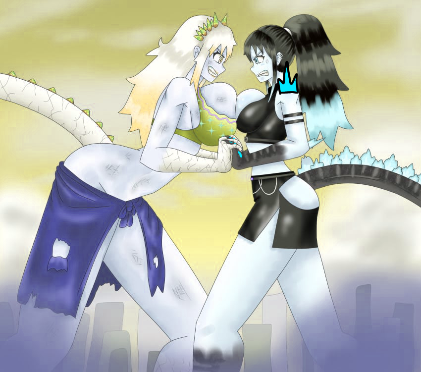 2girls godjira_(godjirath) kaiju monsterverse multiple_girls venenoindoror_shimo_form