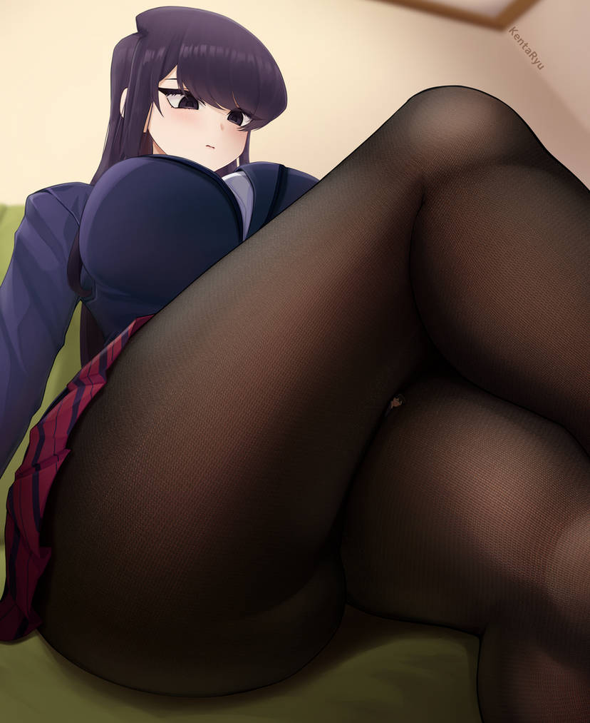 big_thighs giantess kentaryu komi-san_wa_komyushou_desu komi_shouko size_difference squeezing