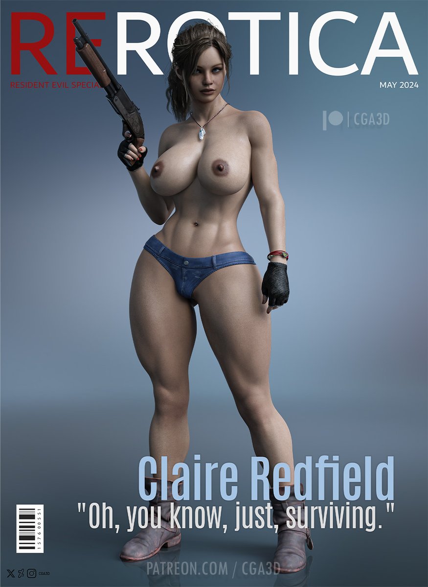 1girls 3d abs ass belt big_breasts breasts bubble_ass bubble_butt busty capcom cga3d claire_redfield claire_redfield_(jordan_mcewen) cleavage clothing curvaceous curvy curvy_body curvy_female curvy_figure dat_ass denim_shorts denim_thong erotichris female female_focus female_only firearm gun hourglass_figure human legwear magazine magazine_cover midriff motorcycle neckwear pale_skin resident_evil resident_evil_2 resident_evil_2_remake revolver short_shorts shorts shotgun solo solo_female standing tagme voluptuous voluptuous_female weapon wide_hips