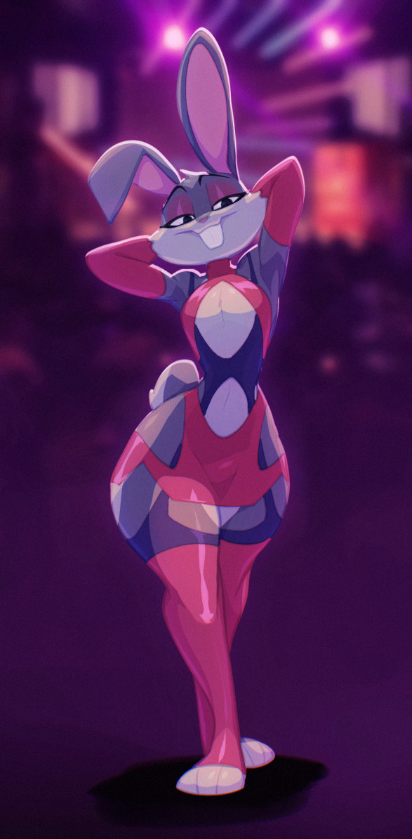 1boy, 1femboy, ass, big ass, bigdad, birthing hips, bugs bunny, bulge, crossdressing, femboy, fembugs bunny, furry, gay, hips, lagomorph, looney tunes, male, male only, rabbit, thick thighs, warner brothers