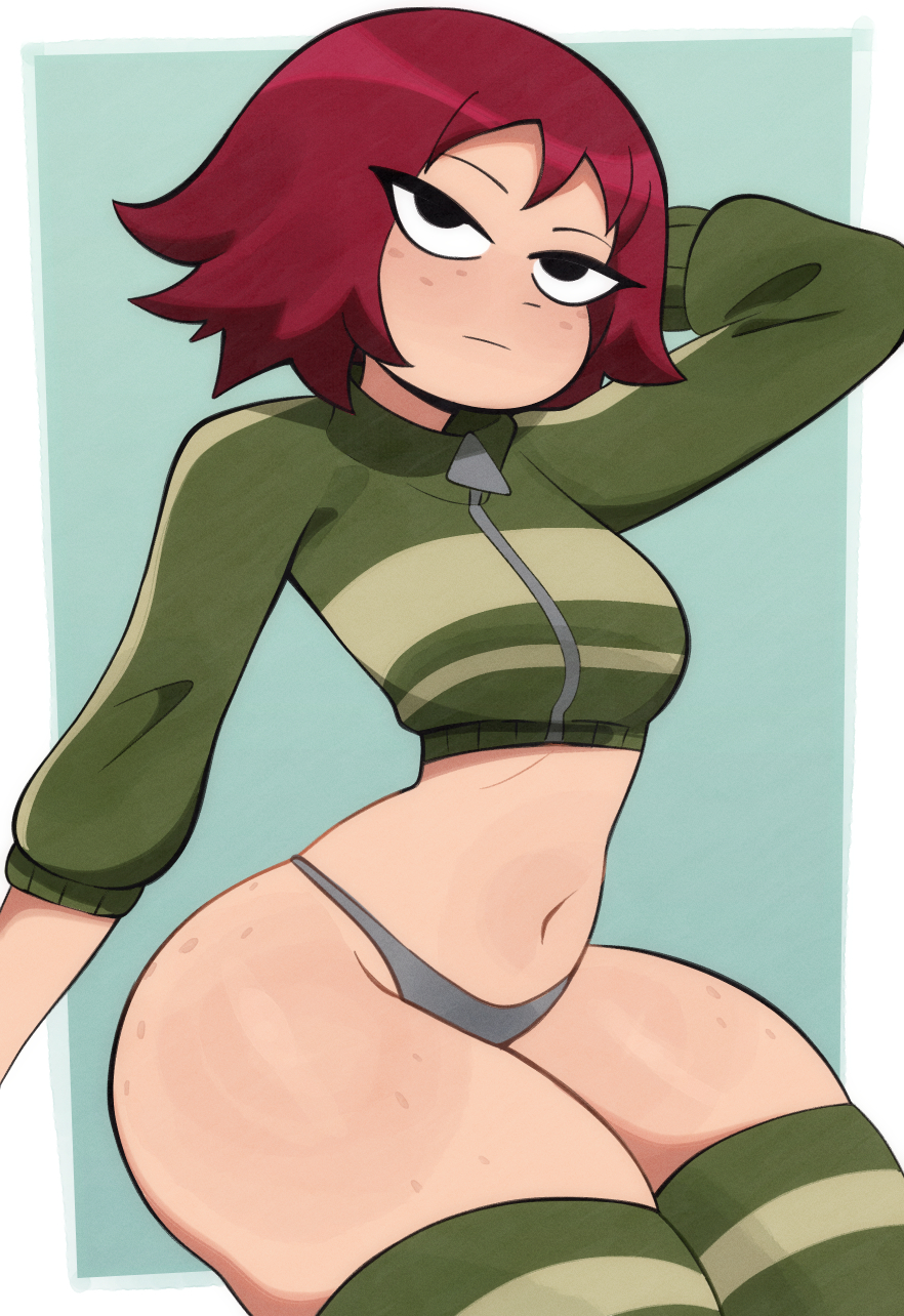 1girls 2d 2d_(artwork) absurd_res alternate_version_available aqua_background ass ass athletic athletic_female bangs big_ass big_breasts big_butt big_thighs black_eyes border bottom_heavy breasts bubble_ass bubble_butt clothes clothing cropped_jacket dat_ass digital_drawing_(artwork) digital_media_(artwork) eyebrows eyelashes fat_ass fat_butt female female_only fit fit_female freckles freckles_on_ass freckles_on_face freckles_on_thighs fringe front_view ginger ginger_hair green_clothing green_jacket half-closed_eyes hips hourglass_figure huge_ass huge_butt huge_thighs human human_only jacket kim_pine large_ass large_butt large_thighs legwear light-skinned_female light_skin medium_hair midriff narrowed_eyes navel newguy1091 pale-skinned_female pale_skin pose posing red_hair revealing_clothes scott_pilgrim shoulder_length_hair simple_background sitting skimpy skimpy_clothes skin_tight skindentation slim_waist smooth_skin solo solo_female stockings striped_clothing striped_legwear striped_stockings striped_thighhighs tagme thick_thighs thighhighs thighs thin_waist tight_clothing tight_fit topwear upper_body white_border wide_hips