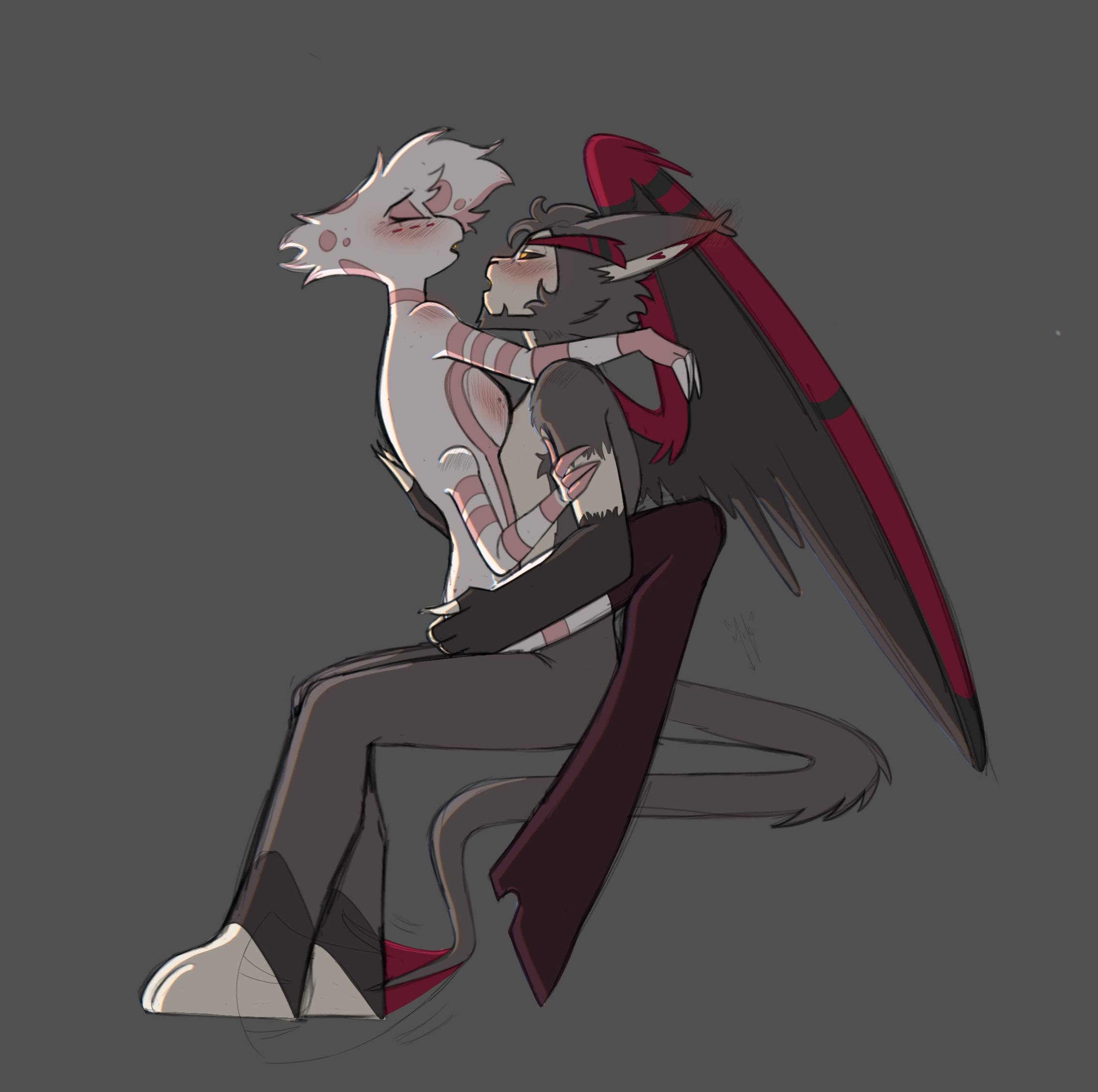 angel dust (hazbin hotel), cuntboy, hazbin hotel, husk (hazbin hotel), intersex, male, tagme