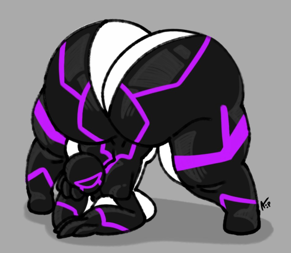 1girls, alien, alien girl, annoyed, annoyed expression, ass, ass bigger than head, ben 10, big ass, big breasts, big butt, bottom heavy, breasts, breasts bigger than head, bubble butt, cartoon network, curvaceous, curvy, curvy figure, face down ass up, female, female only, galvanic mechamorph, grey background, huge ass, huge breasts, jack-o pose, looking at viewer, narrowed eyes, nude, solo, solo female, thick thighs, torururuu, voluptuous, voluptuous female, wide hips