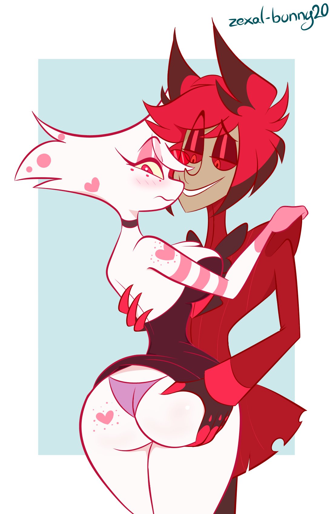 alastor_(hazbin_hotel) angel_dust_(hazbin_hotel) hazbin_hotel tagme