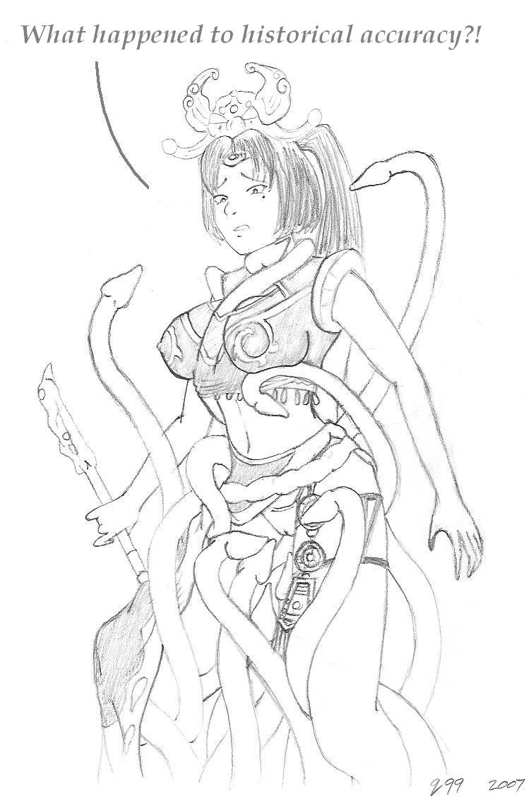 dynasty_warriors greyscale tagme tentacles zhen_ji