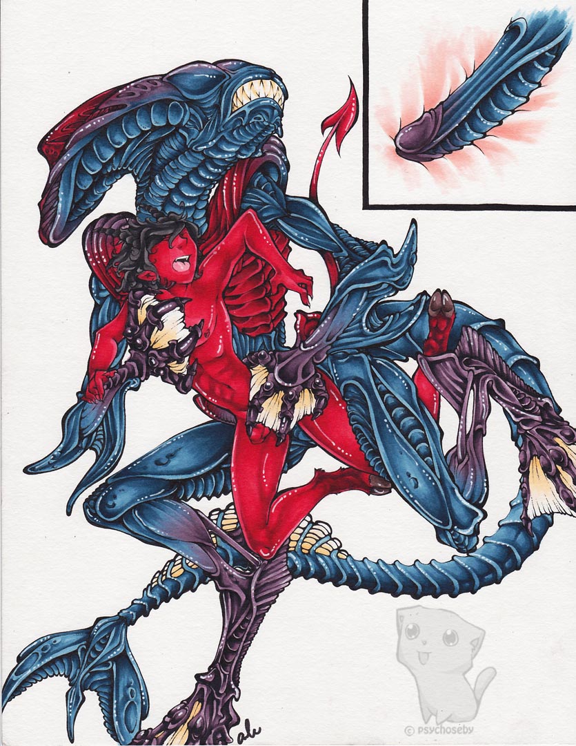 2boys alien alien_(franchise) aloysius anal demon fictional_interracial forced gay horns incubus internal interspecies male male/male male_on_male male_only male_xenomorph monster monster_boy monster_on_male psychoseby rape red_skin screaming underwater xenomorph yaoi