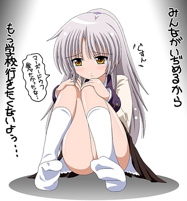 1girls angel_beats! female female_only japanese_text kanade_tachibana solo tagme tenshi text