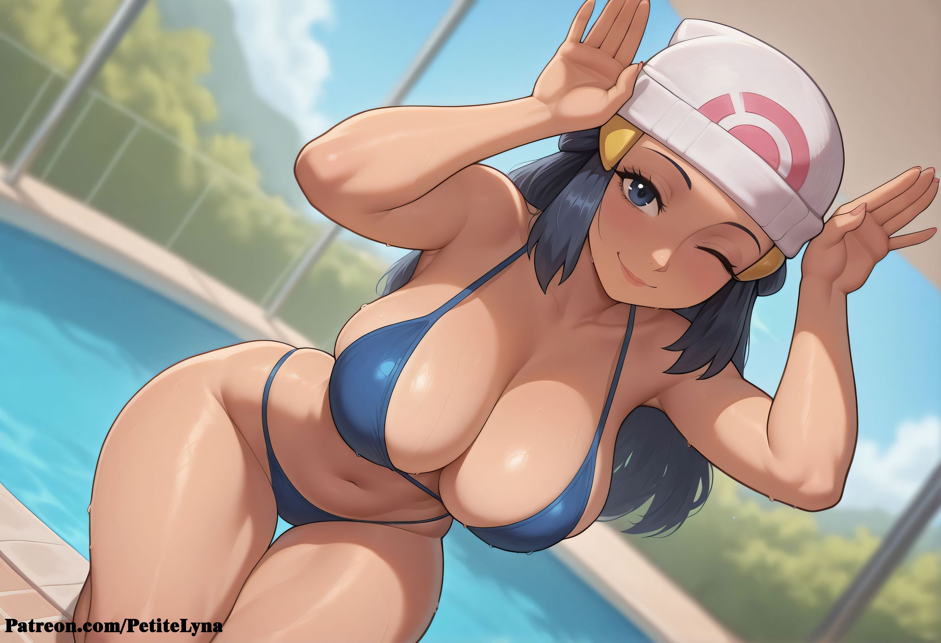 ai assisted, ai generated, anime, anime style, beanie, big ass, big breasts, blue hair, breasts, clitoris, curvaceous, curvaceous body, curvaceous female, curvaceous figure, dawn (pokemon), female, female focus, fit female, girly, hourglass figure, huge ass, huge breasts, large breasts, petitelyna, pokemon, pussy, sexy, shiny, uncensored, vagina, voluptuous, voluptuous female, waifu, waifu diffusion