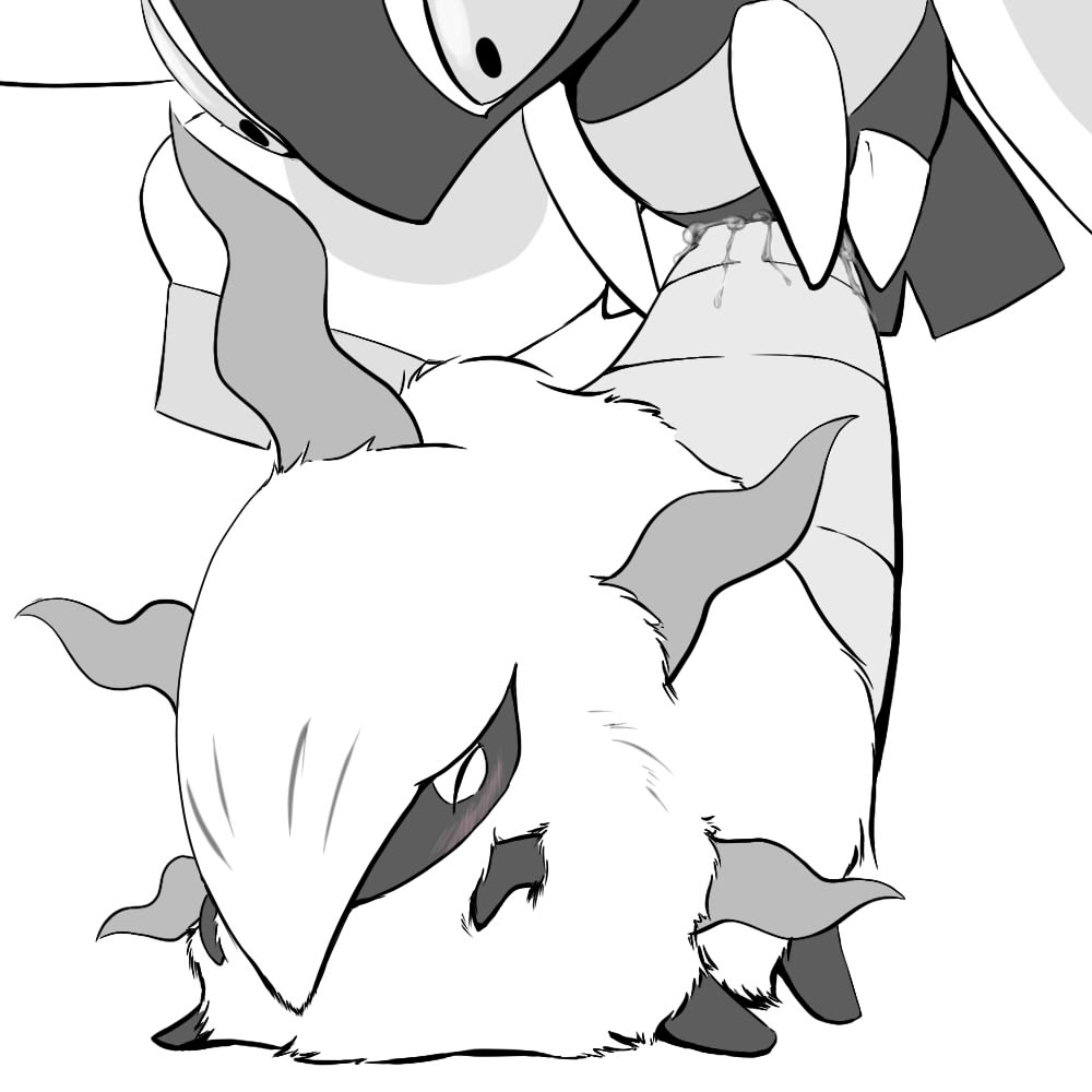 blush female interspecies larvesta male monochrome mothim nude pokemon pokemon_only sex straight tagme