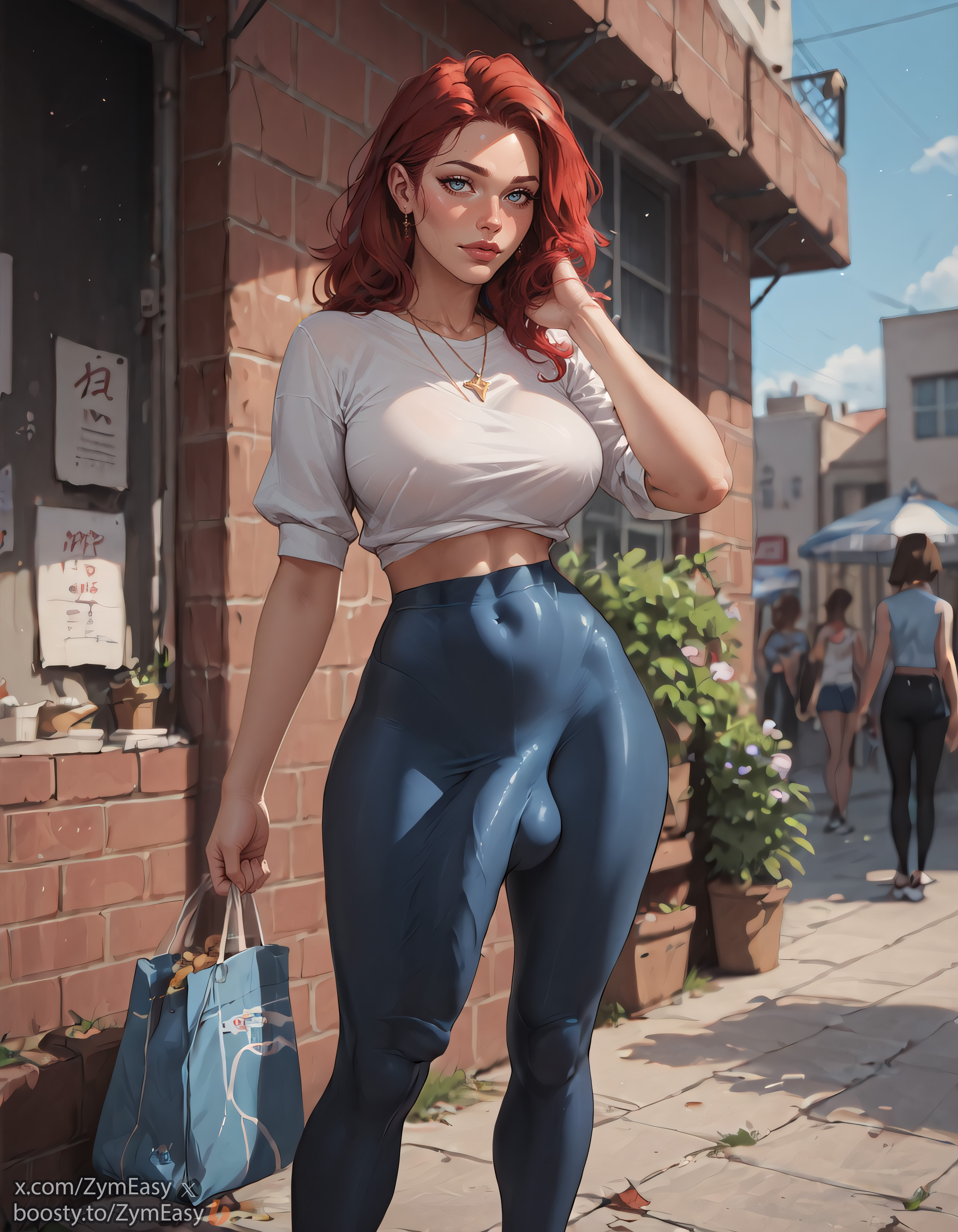 1futa, ai generated, boosty username, bulge, futanari, intersex, penis, penis bulge, public, self upload, solo, standing, tight pants, twitter username, zymeasy