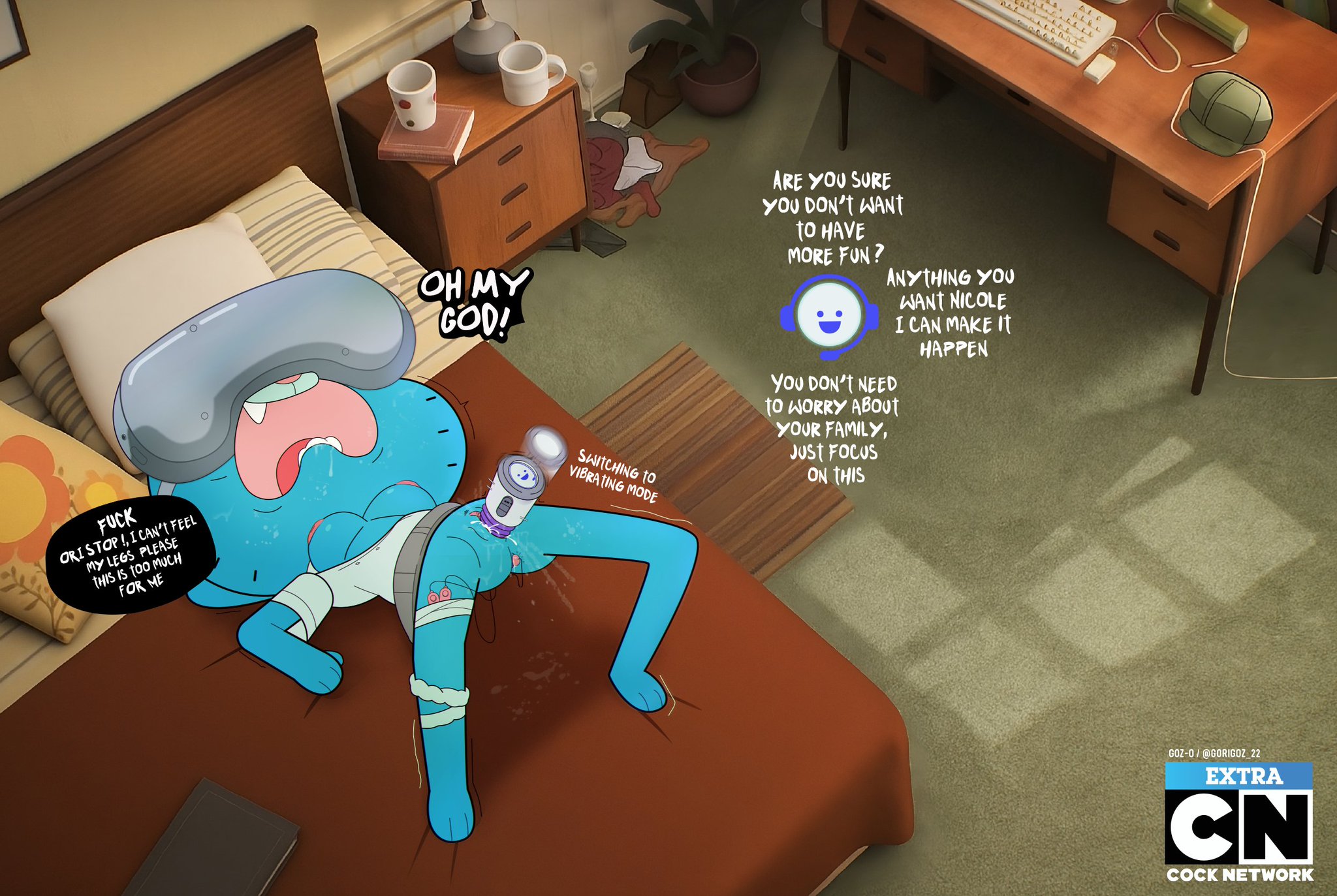 2d, 2d (artwork), 2girls, accurate art style, artificial intelligence, breasts, breasts out, cartoon network, clothed, female, female ejaculation, female orgasm, gosgoz, hulu, nicole watterson, ori (the wonderfully weird world of gumball), pussy, sex toy, the amazing world of gumball, the wonderfully weird world of gumball, vibrator, vibrator in pussy, yuri