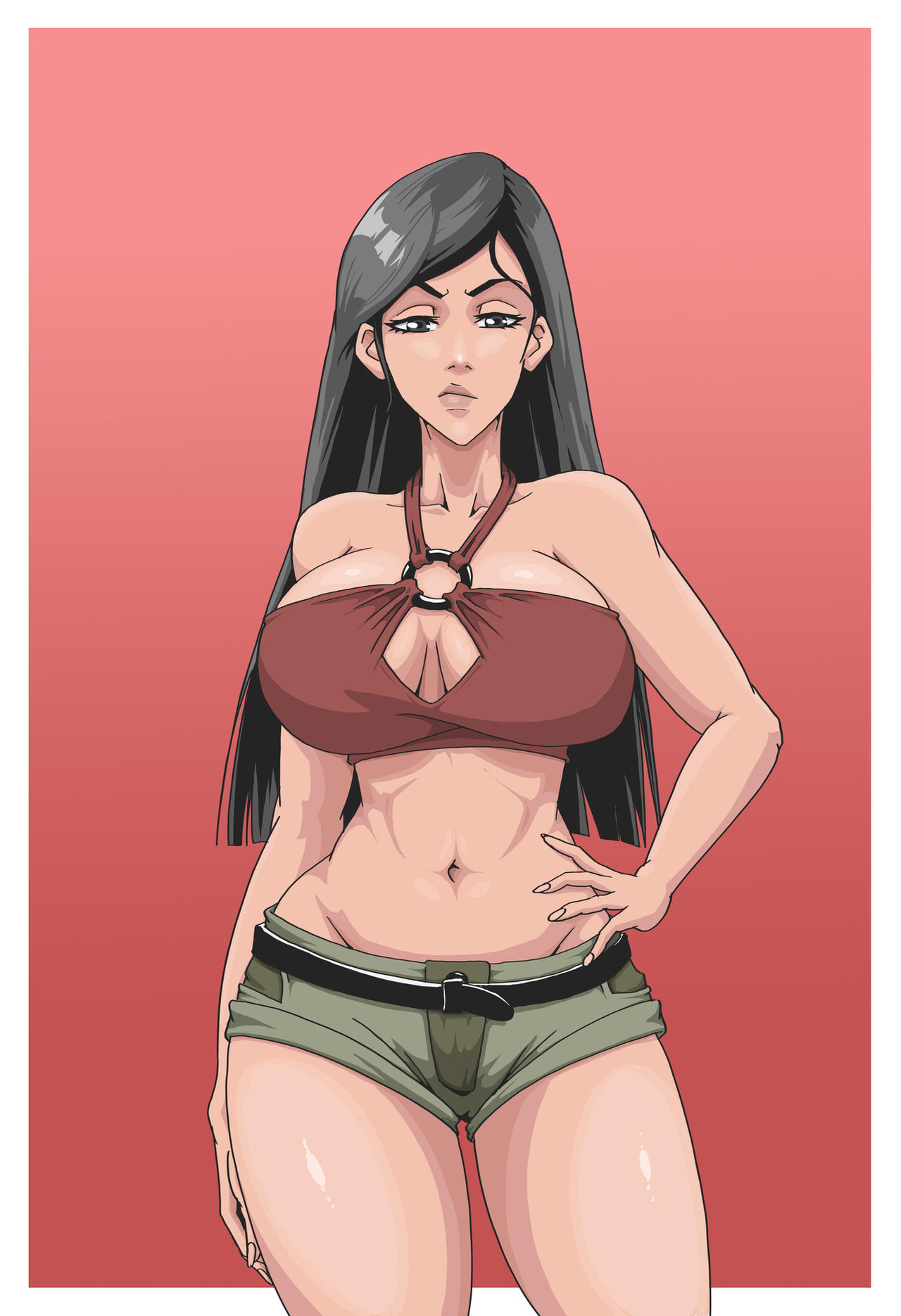 2d, busty, color, female, female focus, female only, heather (tdi), hourglass figure, huge breasts, pinup, pinup pose, sfw, tagme, total drama island, wanderagro893, wide hips