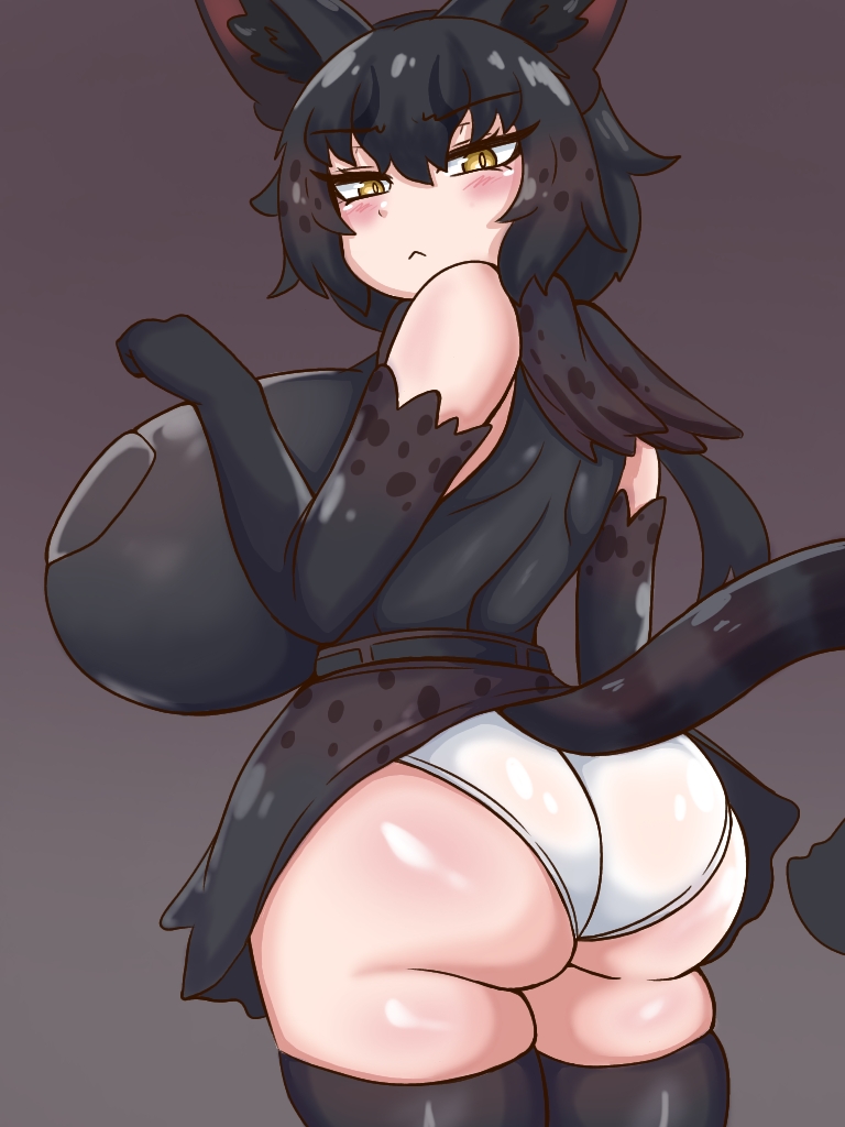 1girls ass big_ass big_breasts big_thighs black_serval_(kemono_friends) breasts busty curvy fat_ass female female_only giant_breasts gigantic_ass gigantic_breasts gigantic_thighs huge_ass huge_breasts huge_thighs kemono_friends large_ass large_breasts large_thighs massive_ass massive_breasts massive_thighs panties sangchussam thick_thighs thighs voluptuous white_panties wide_hips