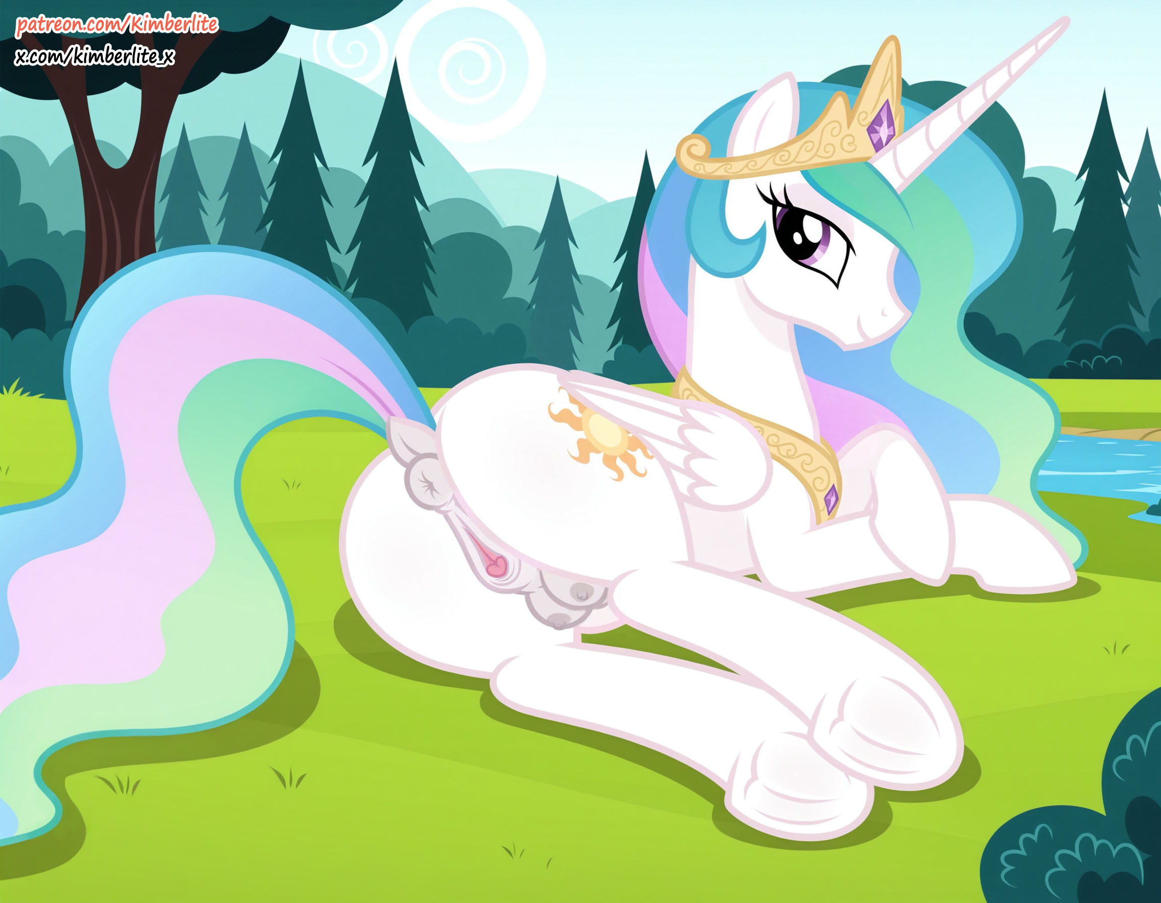 accurate art style, ai generated, ai-assisted, alicorn, ass, breasts, equine anus, equine pussy, female, friendship is magic, highres, kimberlite moonbow, mlp g4, my little pony, naked, naked female, pony, presenting, princess celestia (mlp), puffy anus, pussy, self-upload, sexy, solo, tail, uncensored, url