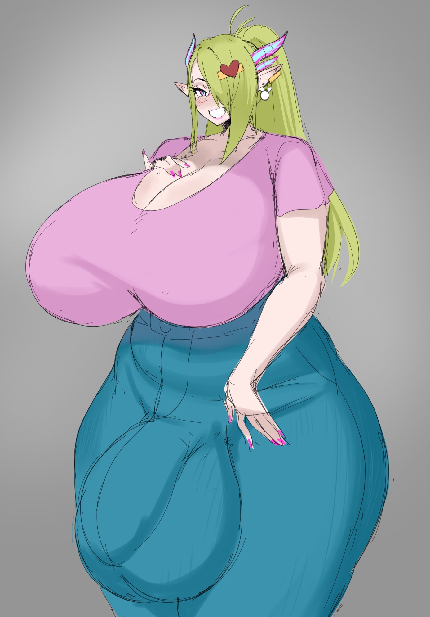1futa, 2d, 2d (artwork), 2d artwork, alien, alien girl, alien humanoid, balls, balls bigger than head, ballsack, bangs, big balls, big breasts, big cock, big penis, big testicles, breasts, breasts bigger than head, bulge, bulge through clothing, bulge under clothes, child bearing hips, cleavage, clothed, clothed futa, clothing, cock, collarbone, color, colored, colored sketch, curvaceous, curvaceous figure, curves, curvy, curvy body, curvy figure, curvy hips, curvy thighs, dick, dickgirl, ear piercing, earrings, female, flaccid, flaccid penis, fully clothed, futa only, futanari, gaikiken, game freak, gardevoir, genitals, gigantic balls, gigantic breasts, gigantic testicles, green hair, hair over one eye, horn, horns, hourglass figure, huge balls, huge breasts, huge cock, huge testicles, humanization, humanized, humanized pokemon, humanoid, intersex, large balls, large breasts, large cock, large penis, large testicles, light skin, light-skinned futa, linnea (gaikiken), long hair, looking at viewer, massive breasts, nintendo, original, original character, oversized balls, penis, pointy ears, pokemon, pokemon (species), ponytail, sketch, slim, slim waist, solo, solo futa, straight hair, swept bangs, testicles, thick, thick hips, thick legs, thick penis, thick thighs, thighs, voluptuous, voluptuous futa, white body, white skin, wide hips