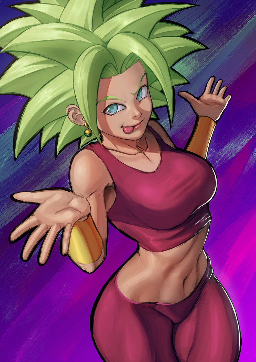 artist_request dragon_ball dragon_ball_super female fusion green_hair kefla potara_earrings tagme