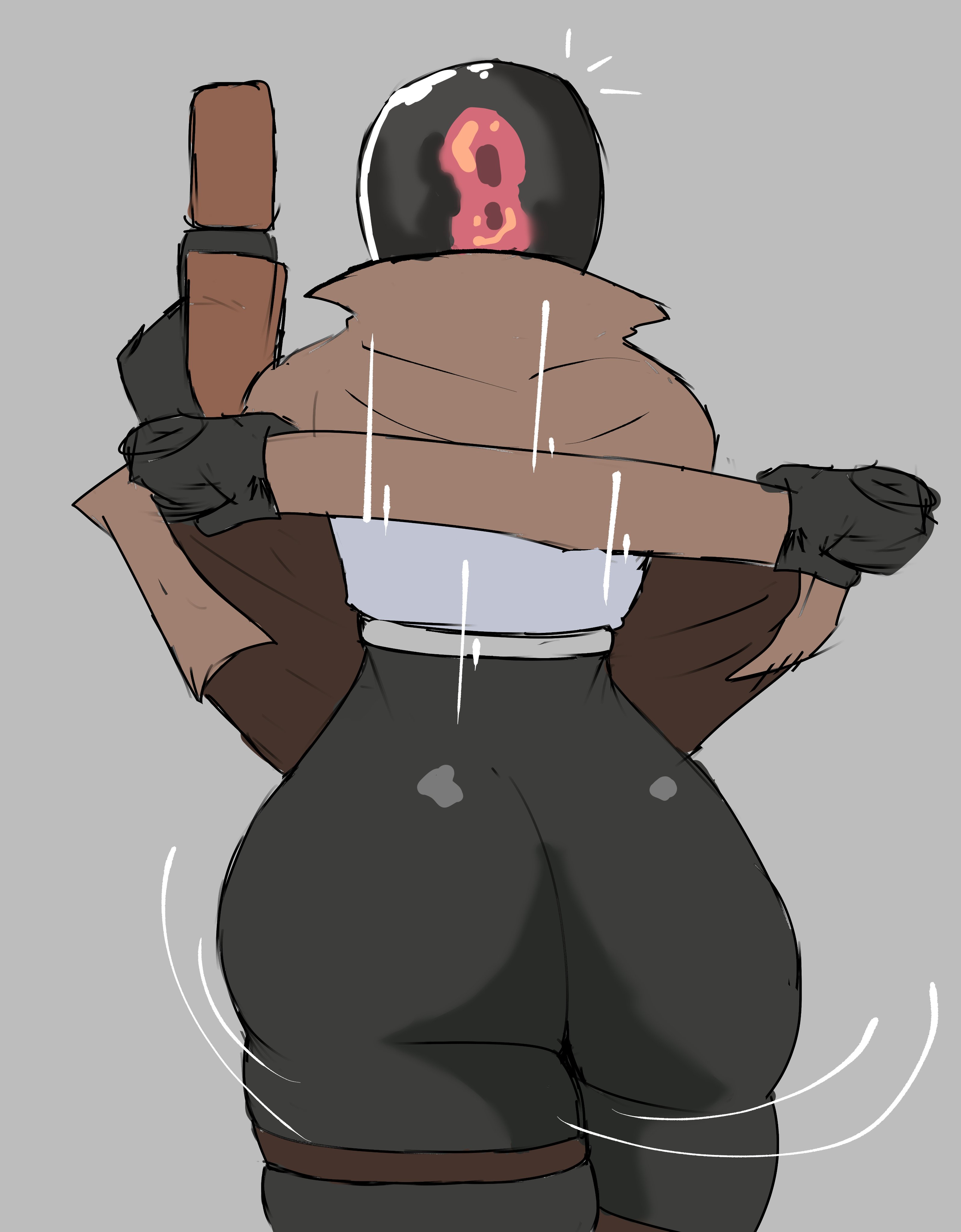 1girls, 2024, ass, bald, big ass, clothed, deadlock, female, female only, helmet, hi res, hourglass figure, masked, masked female, paradox (deadlock), solo, thick thighs, thighs, tsutsunotsumi, undressing, walking