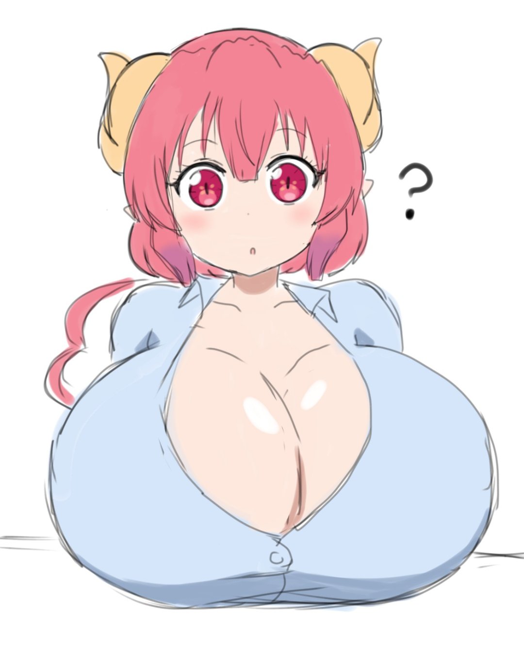 1girls, big breasts, breasts, cleavage, female, huge breasts, ilulu (dragon maid), kobayashi-san chi no maidragon, miss kobayashi's dragon maid, momiji (artist), solo, tagme, twitter link