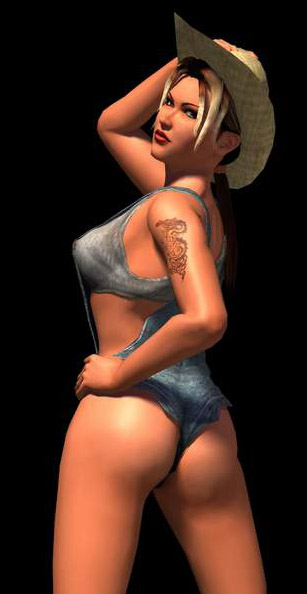 3d ass dat_ass harley looking_back outlaw_golf outlaw_volleyball overalls tramp_stamp