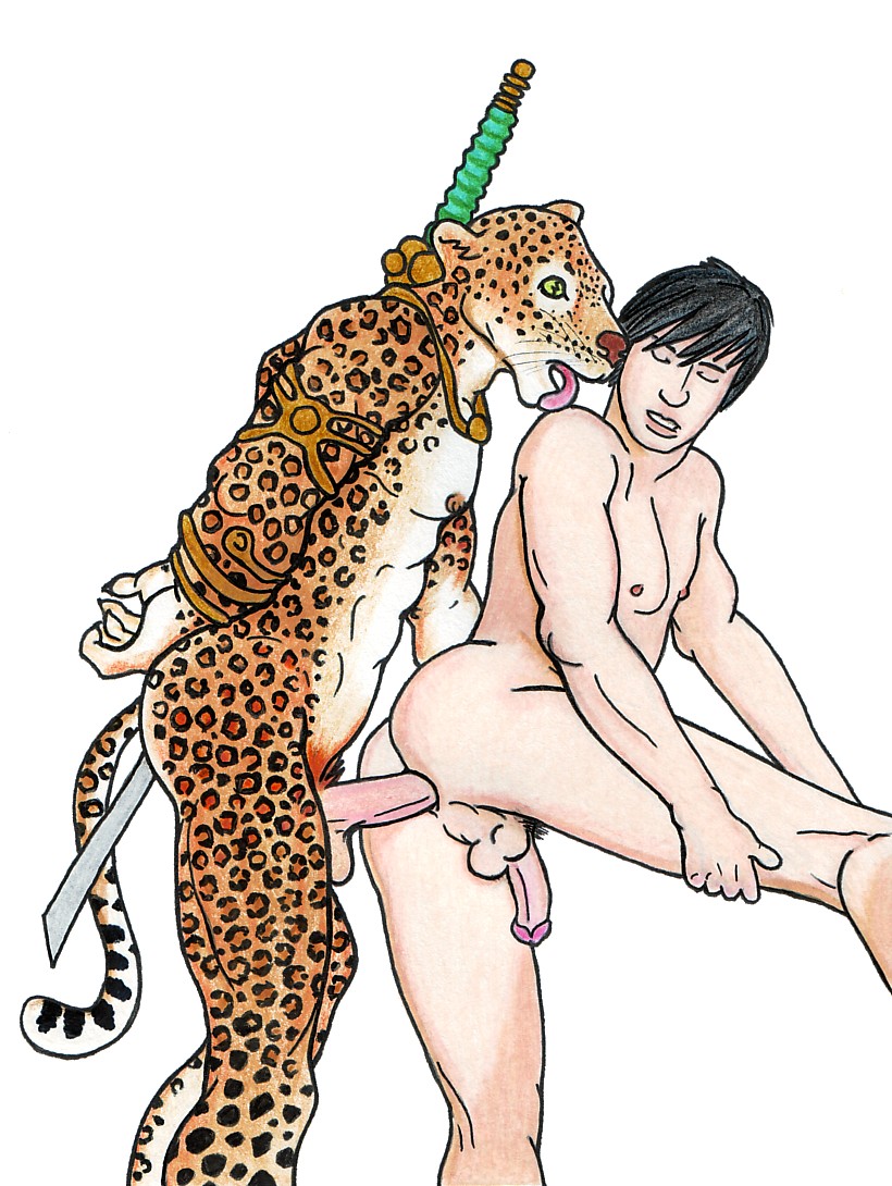 anal anal_sex anthro feline fur furry gay human interspecies jaguar kidnova male penetration