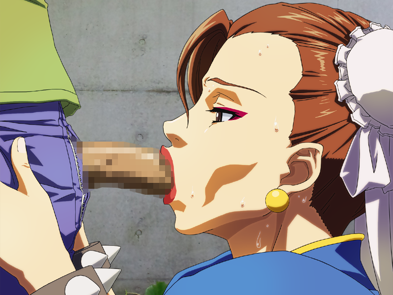 censored chun-li double_bun earrings female human jewelry male oral short_hair straight street_fighter sweat yabusame