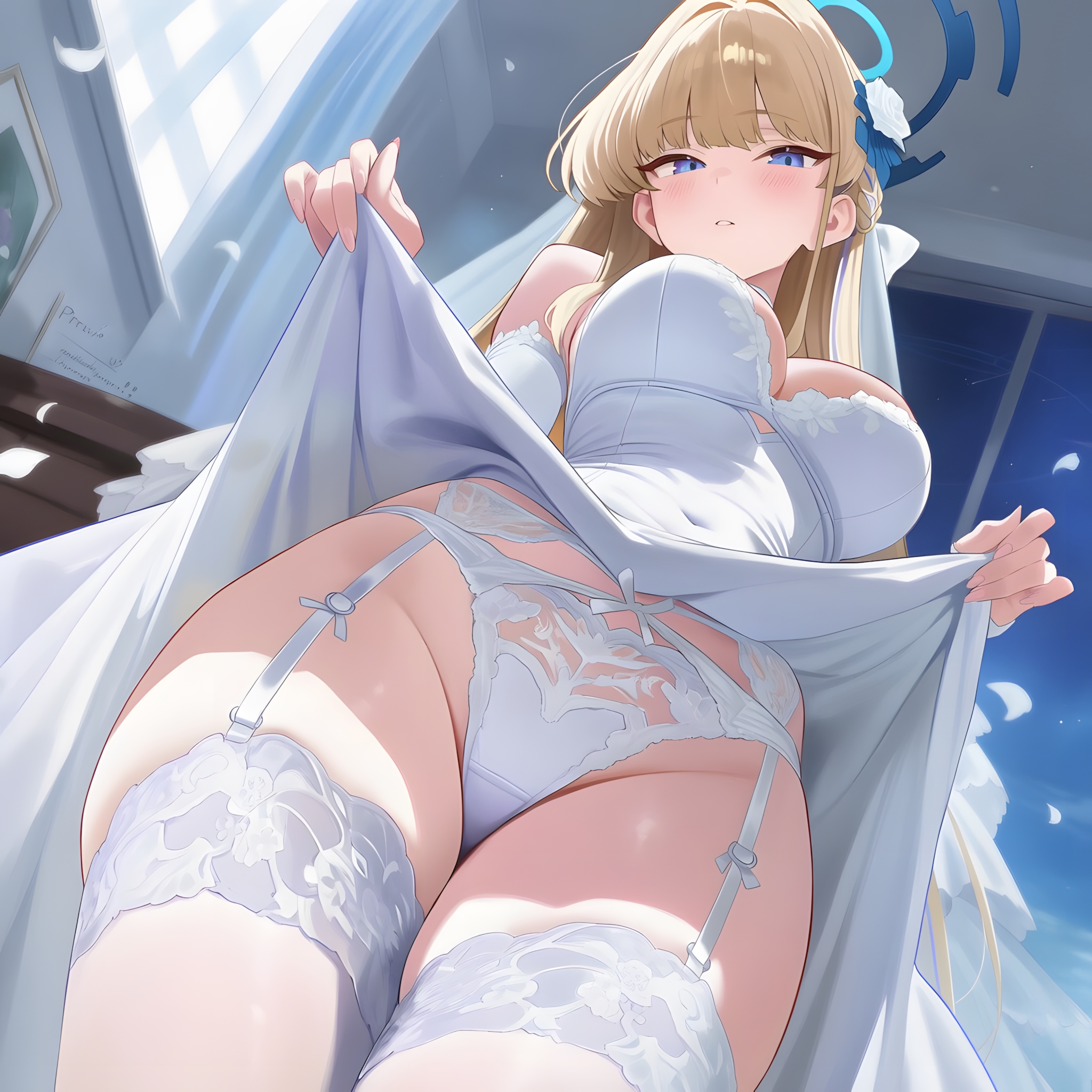 ai assisted, ai generated, beautiful girl, big ass, big breasts, blue archive, bluebird876, bride, curvy, female, sexy, toki (blue archive)